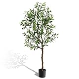 LEADZM Künstlicher Olivenbaum 120cm kunstpflanze Künstliche Pflanzen...