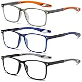Fsread 3 Pack Lesebrille für Herren Sportlicher Stil Blaulichtblockierende...