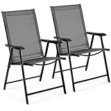 Yaheetech 2er Set Gartenstühle, Hochlehner Klappstühle Terrassenstühle mit...