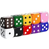 10X Würfelset Bunt 16mm – Spielwürfel aus Acryl, 6-seitig für Tischspiele &...
