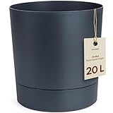 KONZEPT Blumentopf mit Untersetzer 32,5 cm - großer Übertopf aus Kunststoff...