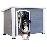 Kerbl Pet Hundehütte Kenny, Wetterfestes Bitumendach, Erhöhte Bauweise,...