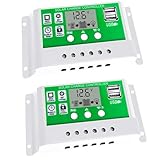 2pcs Solarladeregler, 30 A PWM Solarladeregler 12 V PV Einstellbarer...