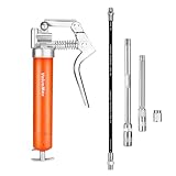 ValueMax Mini Einhand Fettpresse mit Flexschlauch, 3000psi Pistolengriff,...