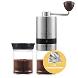 SILBERTHAL Kaffeemühle Manuell Kegelmahlwerk - Verstellbarer Mahlgrad von grob...