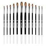 Himmlfel Filbert-Pinselset, 12 Stück Filbert-Pinsel zum Malen von weichen...