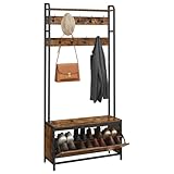 VASAGLE Garderobenständer mit Schuhschrank, Garderobe mit Sitzbank,...
