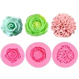 3 Stücke Rosen Kerzenform Silikon, Pfingstrose Kerzen Gießformen, Silikonform...