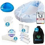 Wohlmed bequeme Bettpfanne für Frauen und Männer, inkl. 50 Paar Handschuhen,...