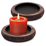 NVGFTG 2 Stück Kerzenteller Kerzenständer Holz Kerzen Tablett Rund...