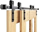 WINSOON 150CM/5FT Schiebetür Komplettset Bypass Doppeltür Schiebetürschiene...
