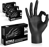 The Real Touch Einweghandschuhe, Schwarze Nitrilhandschuhe - 100 Stück...