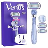 Gillette Venus Extra Smooth Swirl Damenrasierer, 3 Ersatzklingen, Schwenkbares...