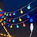 ENLACE USB LED Lichterkette, 3M 20 LED Bunte Kugeln Lichterketten, USB-Betrieb,...
