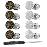Amabro 8 Stück Jeansknöpfe Zum Einschlagen,20mm Knöpfe Ohne...
