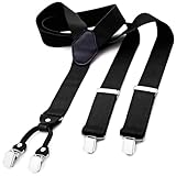 DonDon Hosenträger Herren extra stark schwarz 3,5 cm Hosenträger Herren breit...