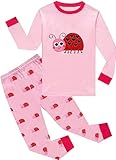 EULLA Kinder Mädchen Schlafanzüge Winter Pyjama Set Marienkäfer Langarm...