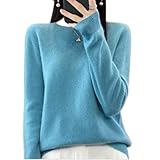 Kaschmirpullover für Damen, weiche Wolloberteile mit Langen Ärmeln und...