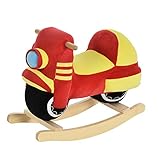 HOMCOM Kinder Schaukelpferd Baby Schaukeltier Motorrad mit Motorrad Sound,...