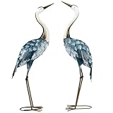 Outsunny 2er Set Gartenstatue Kraniche, 72,5/74 cm Gartenfigur, Wetterbeständig...