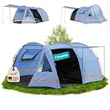 Skandika Kambo Tunnelzelt für 4 Personen | Zelt mit Schlafkabine für 4 Mann,...