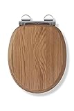 Croydex Rutland Flexi-Fix Holz-Toilettensitz mit sanfter Schließung –...