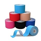 Haoruifu 6 Rollen Sporttape (5m x 5cm), Profi Kinesiotapes Physio Tape Sport...