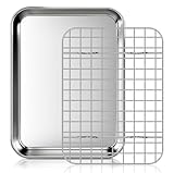 Fire More Backblech mit Abkühlgitter, Edelstahl Backrahmen Rechteckig, 23,5 x...