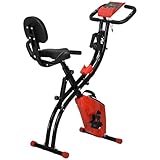 HOMCOM Heimtrainer X-Bike 2-in-1 Fahrradtrainer LCD-Display klappbarer...