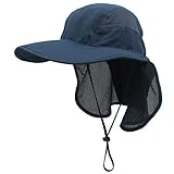 gg st Sonnenhut Herren Damen UPF 50+ Outdoor UV Summer Cap mit Nackenschutz...