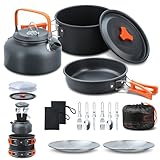 Lixada Camping Geschirr Set 16-teiliges Kochgeschirr Set mit Wasserkocher...