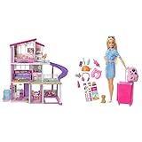 Barbie GNH53 Traumvilla Dreamhouse Adventures Puppenhaus mit 3 Etagen, 8 Zimmer,...