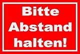 Melis-Folienwerkstatt Schild Bitte Abstand halten - 30x20cm - 3mm Aluverbund –...