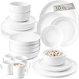 SÄNGER | Kombiservice Marlo Weiß, 30-teiliges Geschirrset für 6 Personen mit...