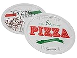 2er Set Pizza Teller - 31,5 cm - Pizzateller Speiseteller Porzellan Geschirr...