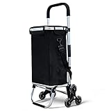 VOUNOT Aluminium Einkaufstrolley Treppensteiger, Trolly Einkaufswagen Klappbar,...