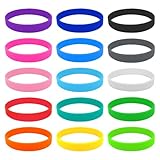 SYEYCW 15 Stück Silikonarmband, Gummi Armband, Silikon Elastische Armbänder,...
