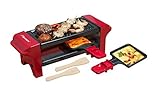 Bestron Raclette für 1 bis 2 Personen, Mini Tischgrill mit zwei Pfännchen und...