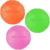 aiMaKE 3 Stück Hundefrisbee ，15cm Hunde-Frisbee aus Natürlichem Kautschuk...