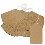 Preisschilder Anhänger 500 Stk Kraftpapier Hängeetiketten mit Faden 35 x 22mm...