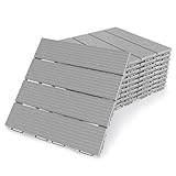 FORTENA Terrassenfliesen aus Kunststoff – 30 x 30cm, 8 Stück, 0,72 qm,...