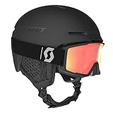 Scott Combo Skihelm Helm Track + Skibrille Goggle Factor Black S