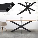 ML-Design Tischgestell Spider 78x71x120 cm, Schwarz, Kreuzgestell Kreuz X-Design...