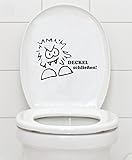 WC Aufkleber 'DECKEL schließen' 16x23cm Bad Klo Toilettendeckel Wandtattoo B412...