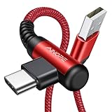 AINOPE USB-C-Ladekabel, 2 Stück (2 m), 3,1 A Schnellladung, rechtwinkliges...
