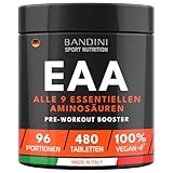 Bandini® EAA Aminosäuren Komplex | 480 vegane Amino Tabletten mit 9...