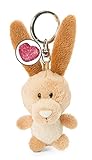 NICI 47538 Schlüsselanhänger brauner Hase Plüsch 7cm Herz Symbol, Braun/Beige
