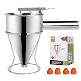 Zaxiva Teigportionierer, 1200ml Edelstahl Pfannkuchen Teigspender, Multi-Kaliber...
