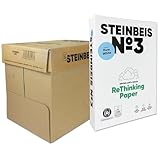 Steinbeis No. 3 Druckerpapier – 2500 (5 x 500) Blatt DIN A4 Recycling-Papier...