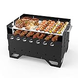 Onlyfire Mobiler Mangal Kohlegrill | Schaschlik Grill mit Plancha Grillplatte &...